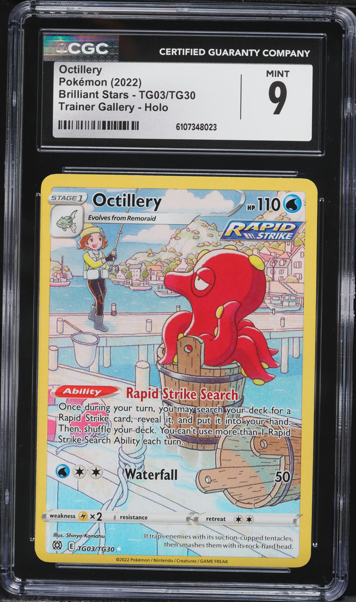 2022 Pokemon Sword & Shield Brilliant Stars CHR Octillery #TG03 CGC 9 MINT