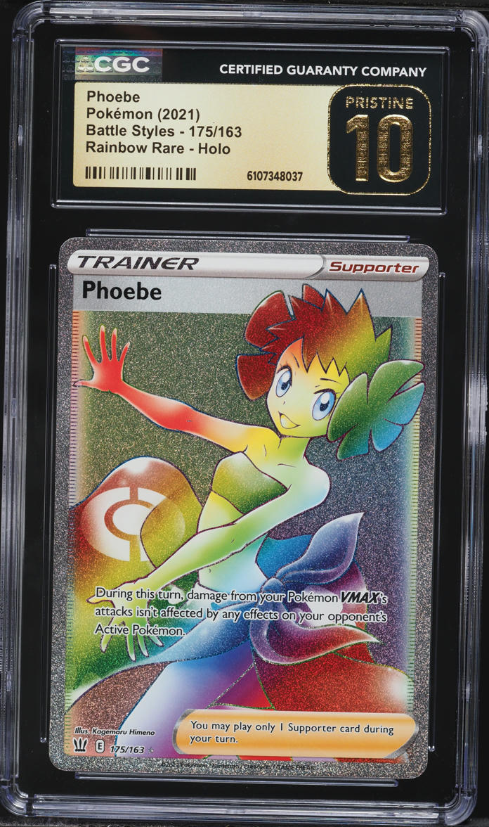2021 Pokemon Sword & Shield Battle Styles Rainbow Rare Phoebe #175 CGC 10 PRISTINE