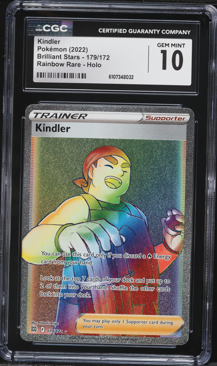2022 Pokemon Sword & Shield Brilliant Stars Rainbow Rare Kindler #179 CGC 10 GEM MINT