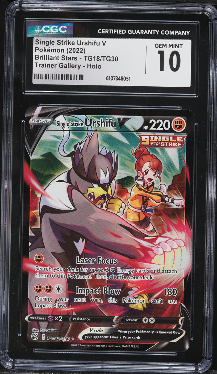 2022 Pokemon Sword & Shield Brilliant Stars CHR Single Strike Urshifu V #TG18 CGC 10 GEM MINT