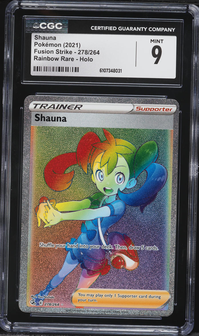 2021 Pokemon Sword & Shield Fusion Strike Rainbow Rare Shauna #278 CGC 9 MINT