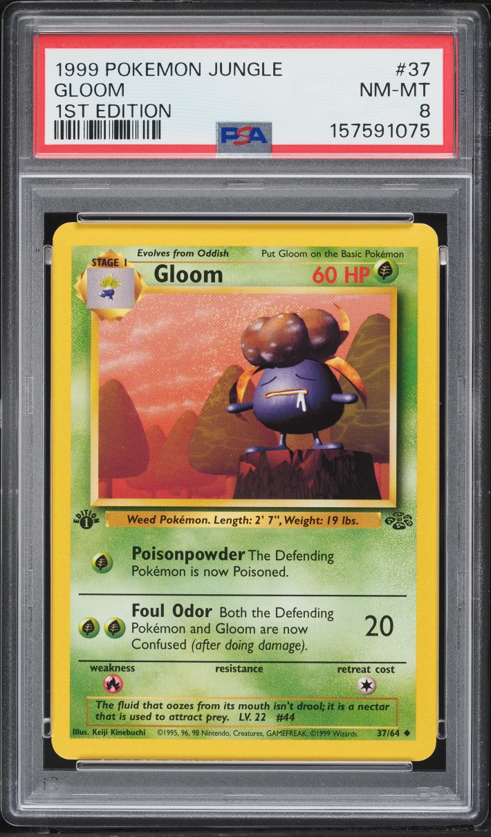 1999 Pokemon Jungle 1st Edition Gloom #37 PSA 8 NM-MT