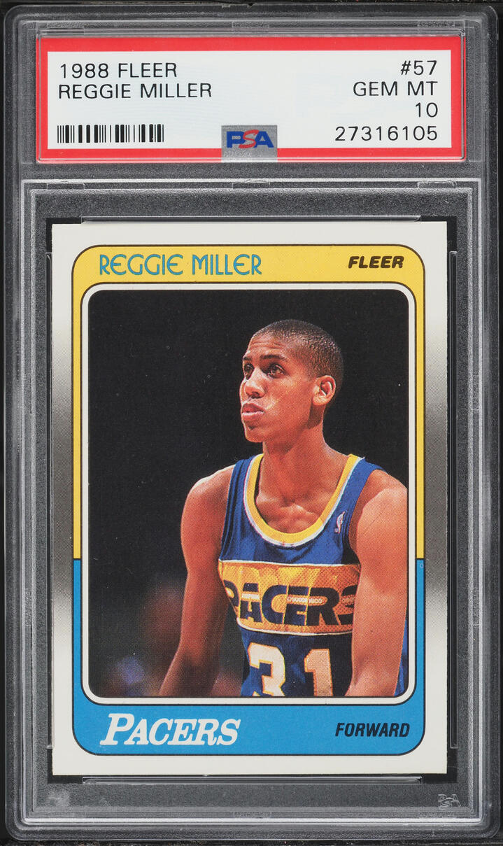 1988 Fleer Basketball Reggie Miller ROOKIE #57 PSA 10 GEM MINT