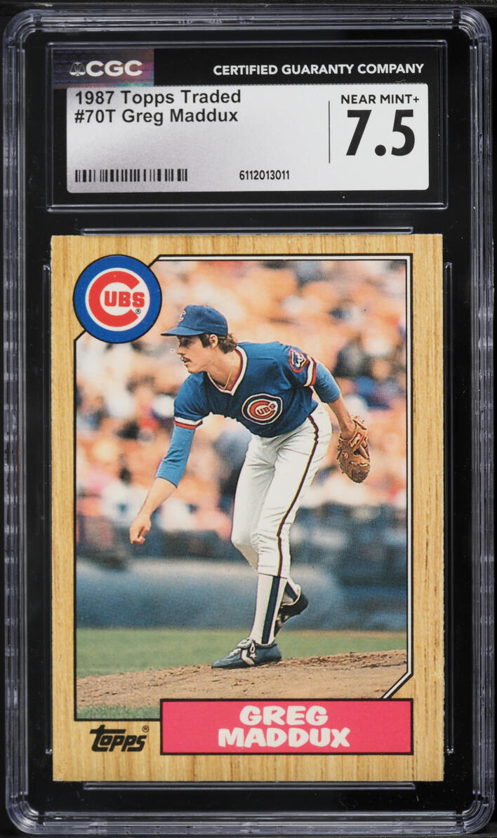 1987 Topps Traded Greg Maddux ROOKIE #70T CGC 7.5 NRMT+