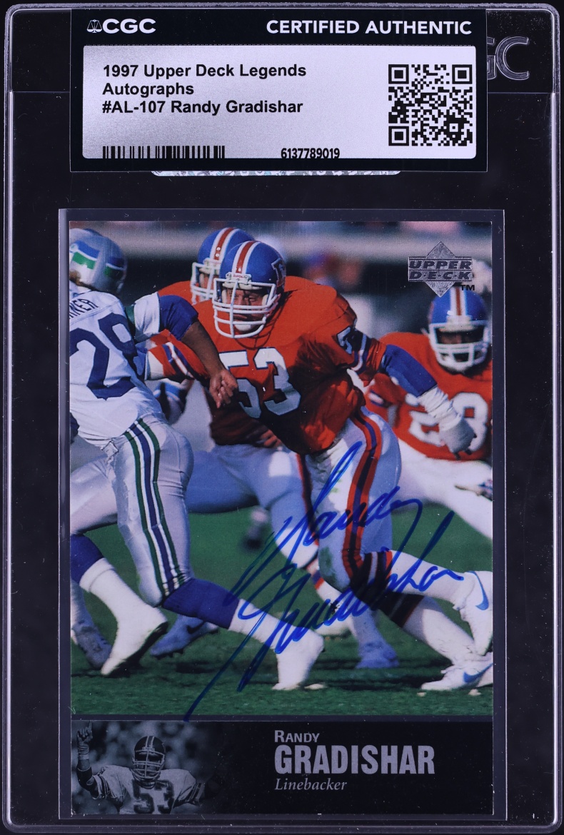 1997 Upper Deck Legends Randy Gradishar AUTO #AL-107 CGC AUTH