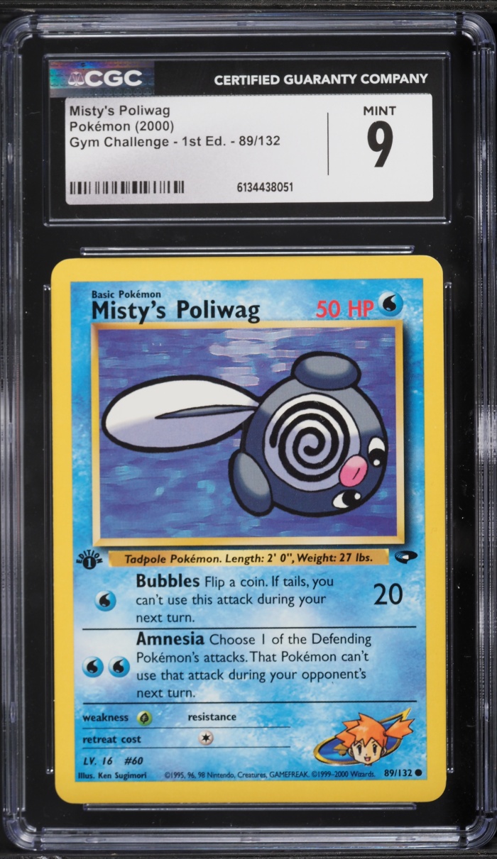2000 Pokemon Gym Challenge 1st Edition Misty's Poliwag #89 CGC 9 MINT