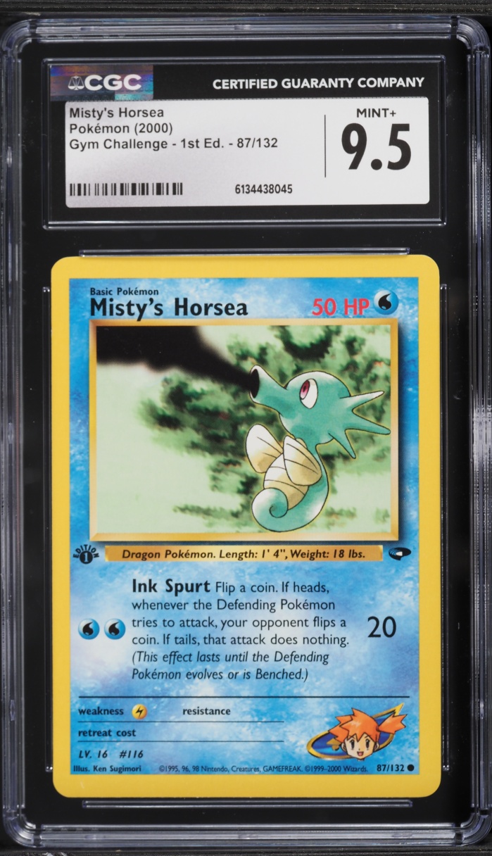 2000 Pokemon Gym Challenge 1st Edition Misty's Horsea #87 CGC 9.5 MINT+