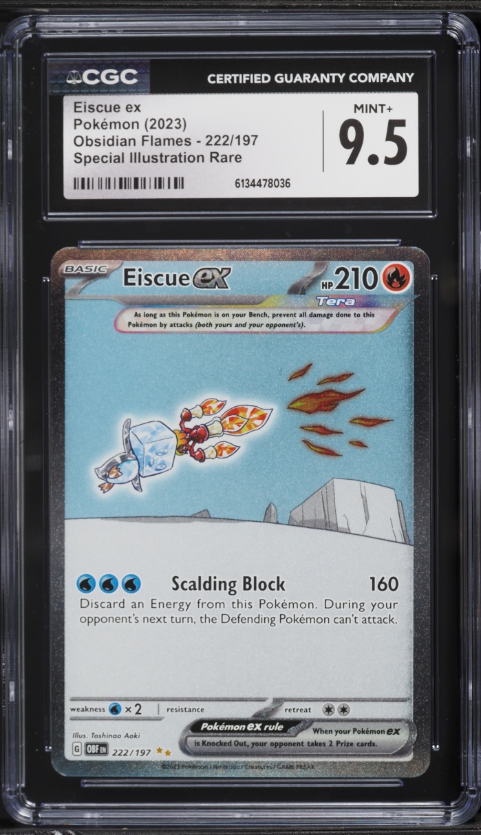 2023 Pokemon Scarlet & Violet Obsidian Flames SIR Eiscue EX #222 CGC 9.5 MINT+