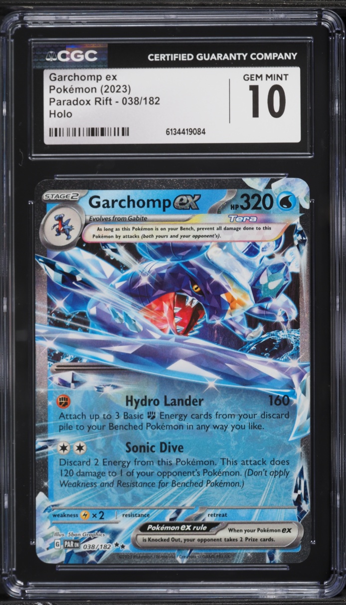 2023 Pokemon Scarlet & Violet Paradox Rift Holo Garchomp ex #38 CGC 10 GEM MINT