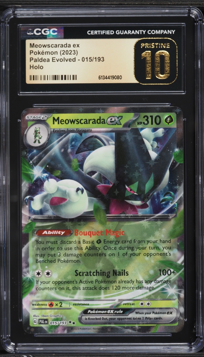 2023 Pokemon Scarlet & Violet Paldea Evolved Meowscarada ex #15 CGC 10 PRISTINE