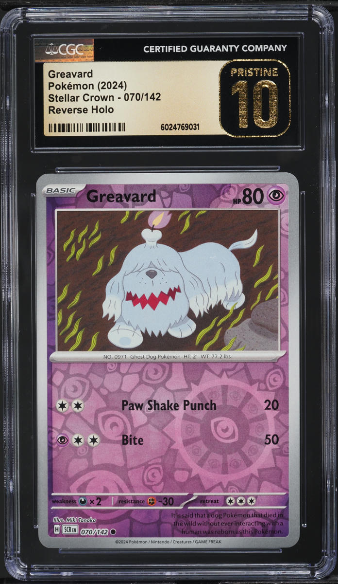 2024 Pokemon SV Stellar Crown Reverse Holo Greavard #70 CGC 10 PRISTINE