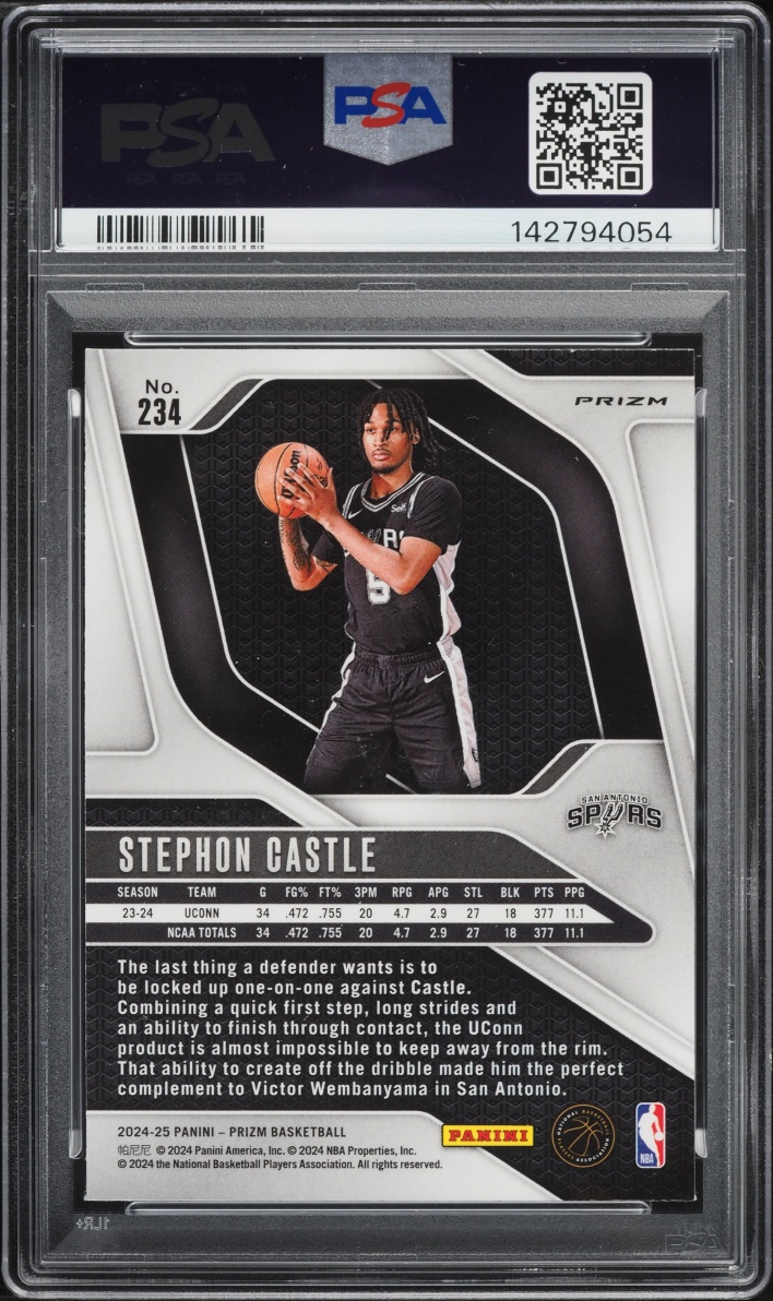 2024 Panini Prizm Silver Stephon Castle ROOKIE #234 PSA 10 GEM MINT