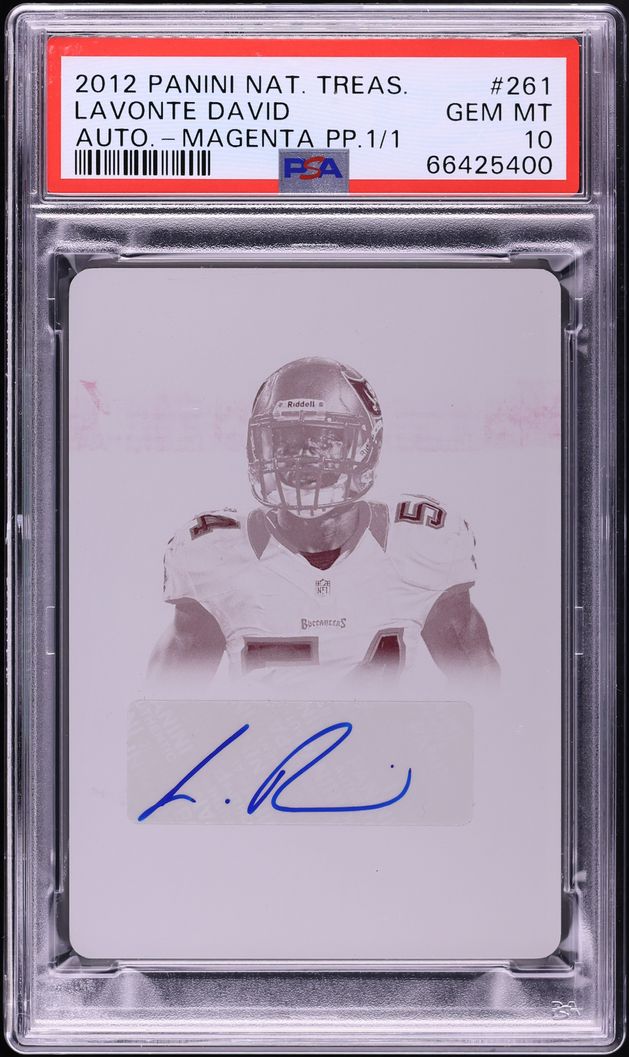 2012 National Treasures Printing Plate LaVonte David ROOKIE AUTO 1/1 #261 PSA 10 GEM MINT