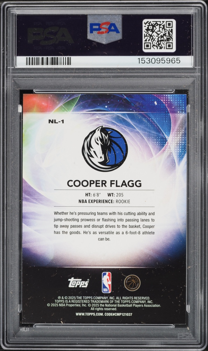 2025 Topps No Limit Rainbow Foilboard Cooper Flagg ROOKIE #NL-1 PSA 9 MINT