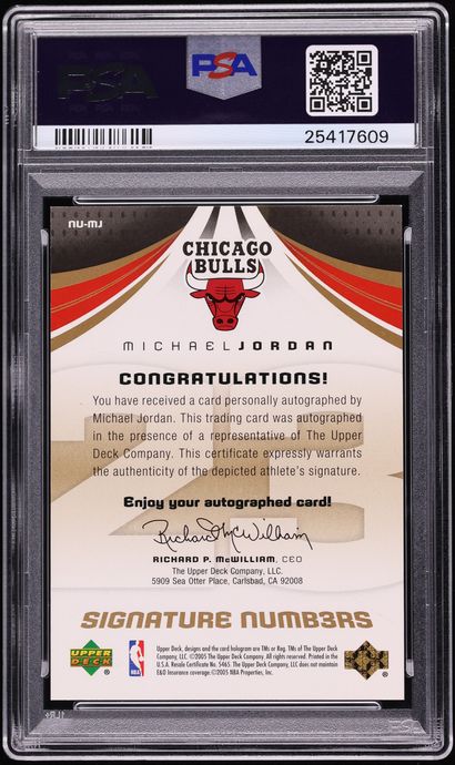2005 SP Game Used Signature Numbers Michael Jordan AUTO JERSEY # 23/23 #NU-MJ PSA 9 MINT