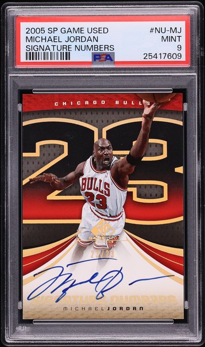 2005 SP Game Used Signature Numbers Michael Jordan AUTO JERSEY # 23/23 #NU-MJ PSA 9 MINT