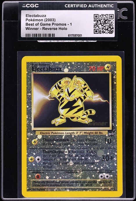 2003 Pokemon Best Of Game Promo Winner Reverse Holo Electabuzz #1 CGC AUTH