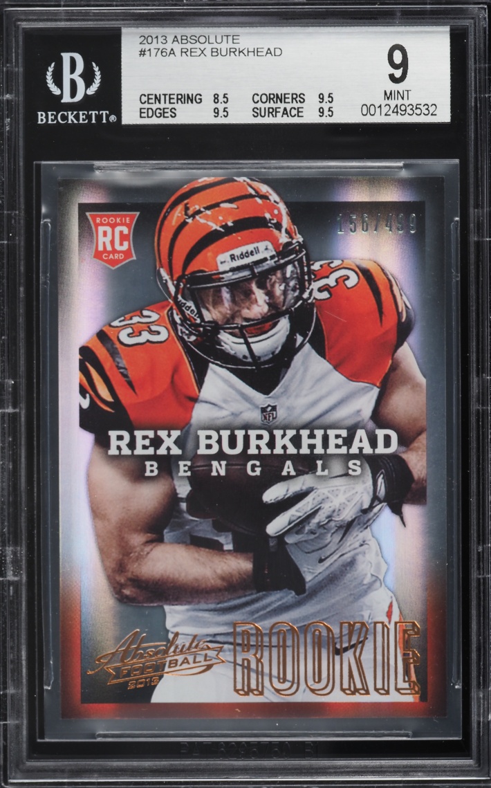 2013 Absolute Football Rex Burkhead ROOKIE /499 #176A BGS 9 MINT