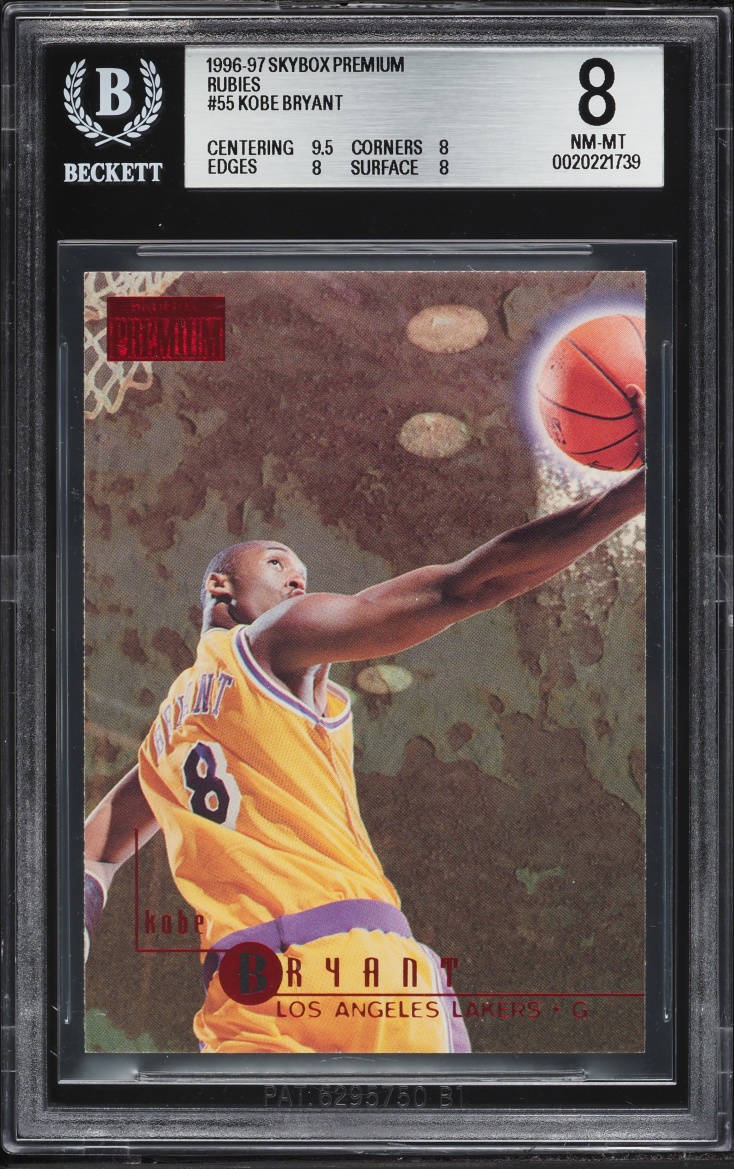 1996 Skybox Premium Rubies Kobe Bryant ROOKIE #55 BGS 8 NM-MT