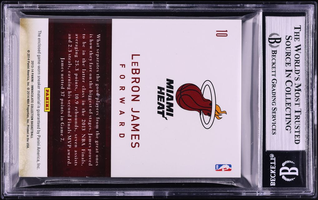 2013 Immaculate Collection Sneak Peek LeBron James NIKE LOGO PATCH 1/2 #10 BGS 7 NRMT