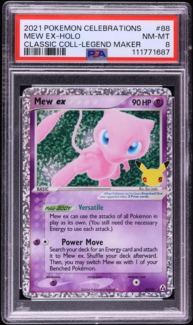 2021 Pokemon Sword & Shield Celebrations Classic Collection Holo Mew ex #88 PSA 8 NM-MT