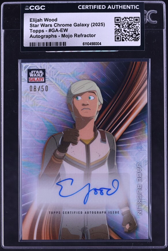 Elijah Wood — Jace Rucklin STAR WARS RED LOGOFRACTOR trading card from 2025 Topps 2025 Topps Chrome Star Wars Galaxy