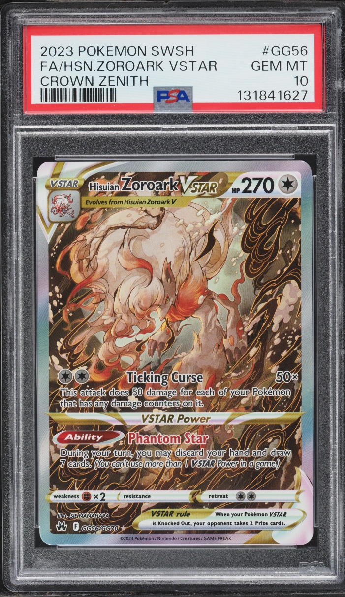 2023 Pokemon Sword & Shield Crown Zenith Alt Art Hisuian Zoroark VSTAR #GG56 PSA 10 GEM MINT