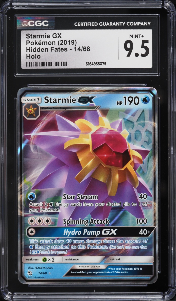 2019 Pokemon Sun & Moon Hidden Fates Holo Starmie GX #14 CGC 9.5 MINT+