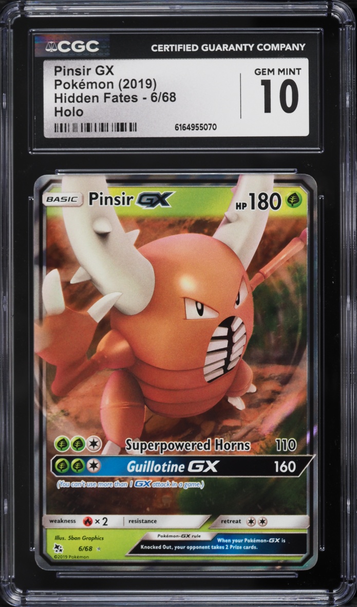 2019 Pokemon Sun & Moon Hidden Fates Pinsir GX #6 CGC 10 GEM MINT