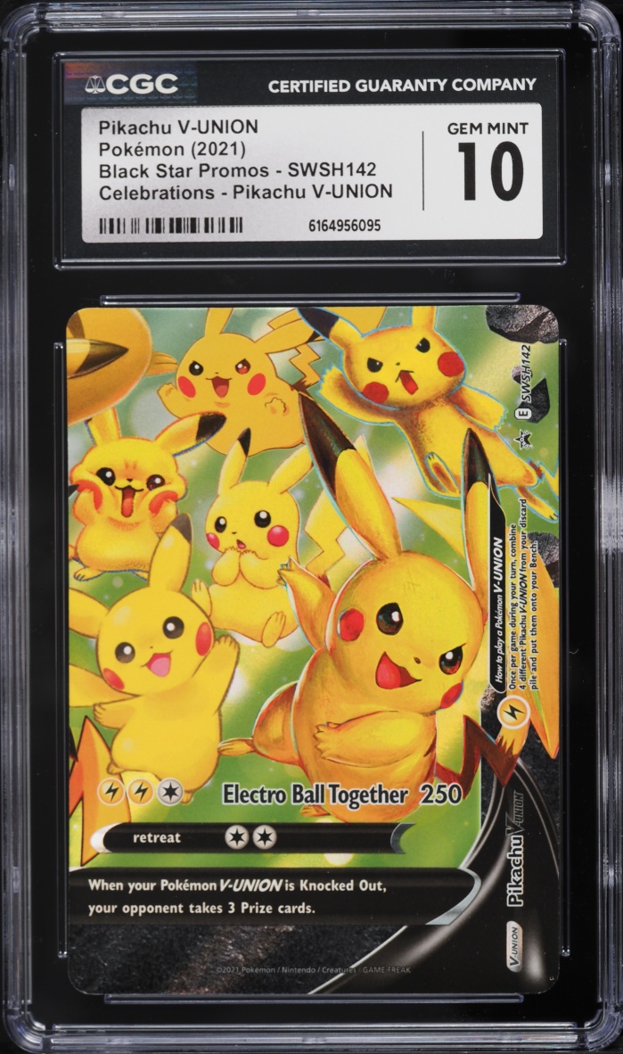 2021 Pokemon Sword & Shield Promo Celebrations Holo Pikachu V-UNION #SWSH142 CGC 10 GEM MINT