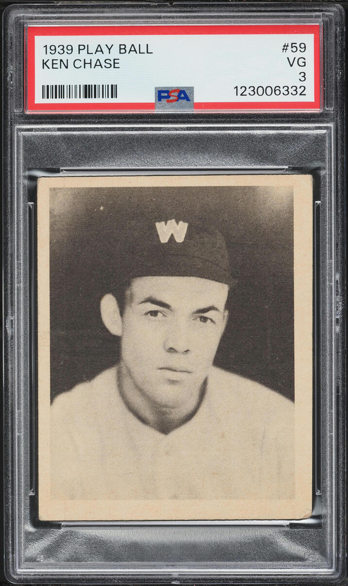 1939 Play Ball Ken Chase #59 PSA 3 VG
