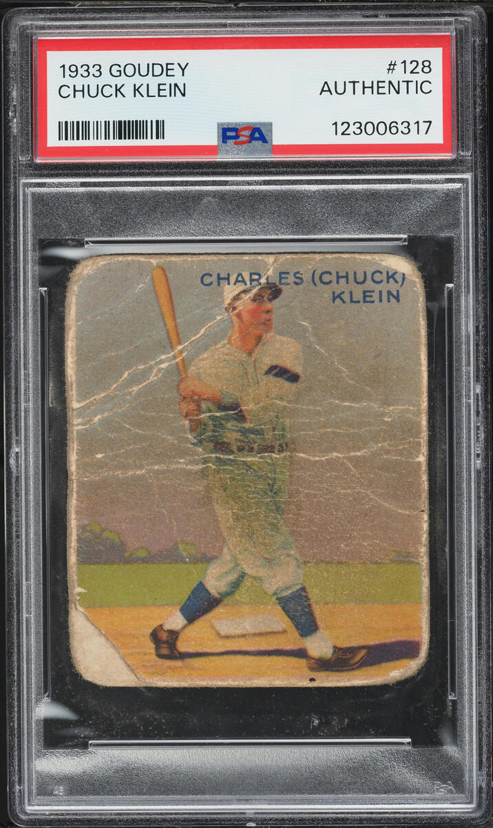 1933 Goudey Chuck Klein #128 PSA AUTH