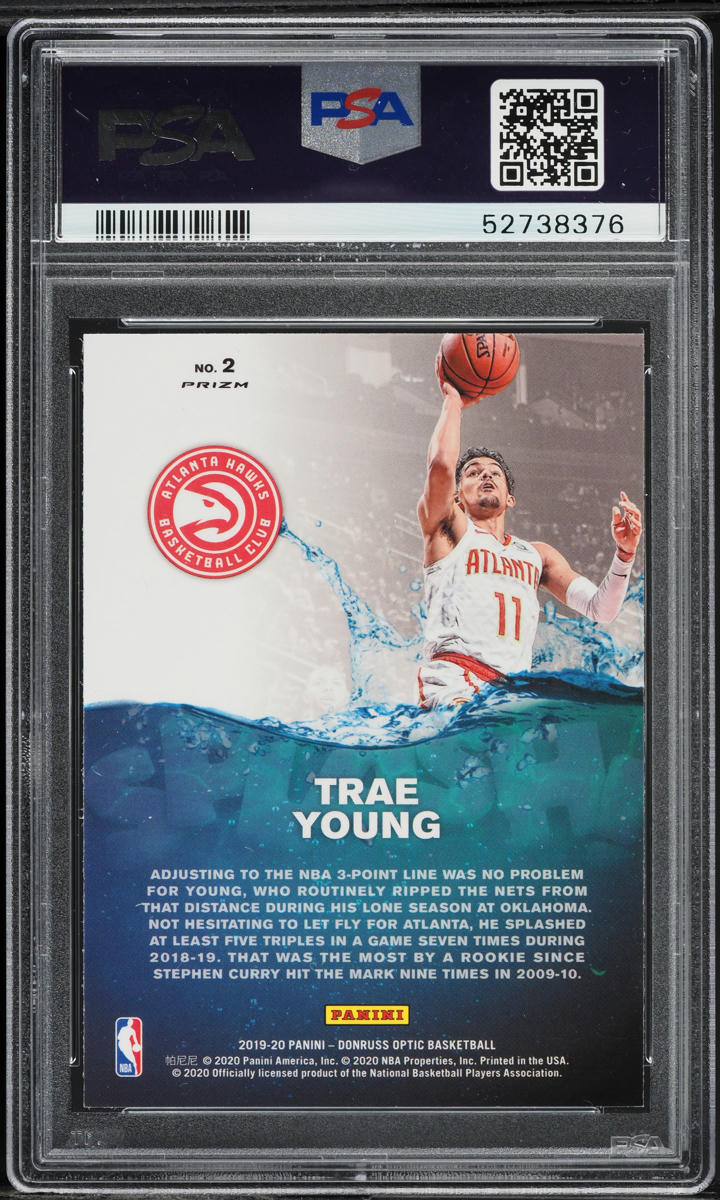 2019 Donruss Optic Splash! Purple Trae Young #2 PSA 10 GEM MINT