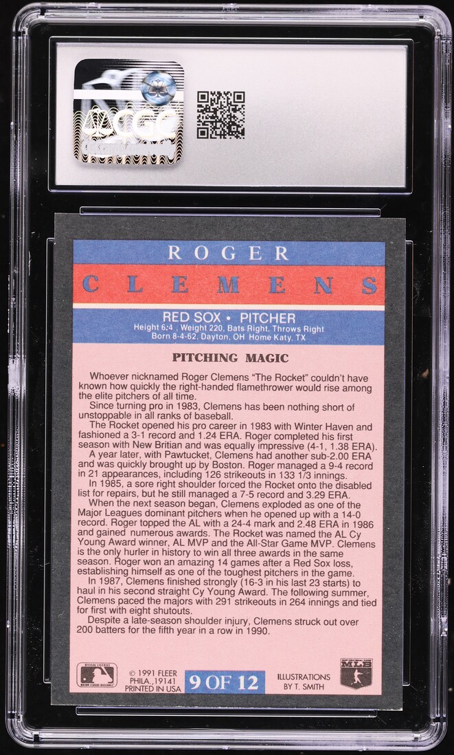 1991 Fleer Pro-Visions Roger Clemens #9 CGC 7.5 NRMT+