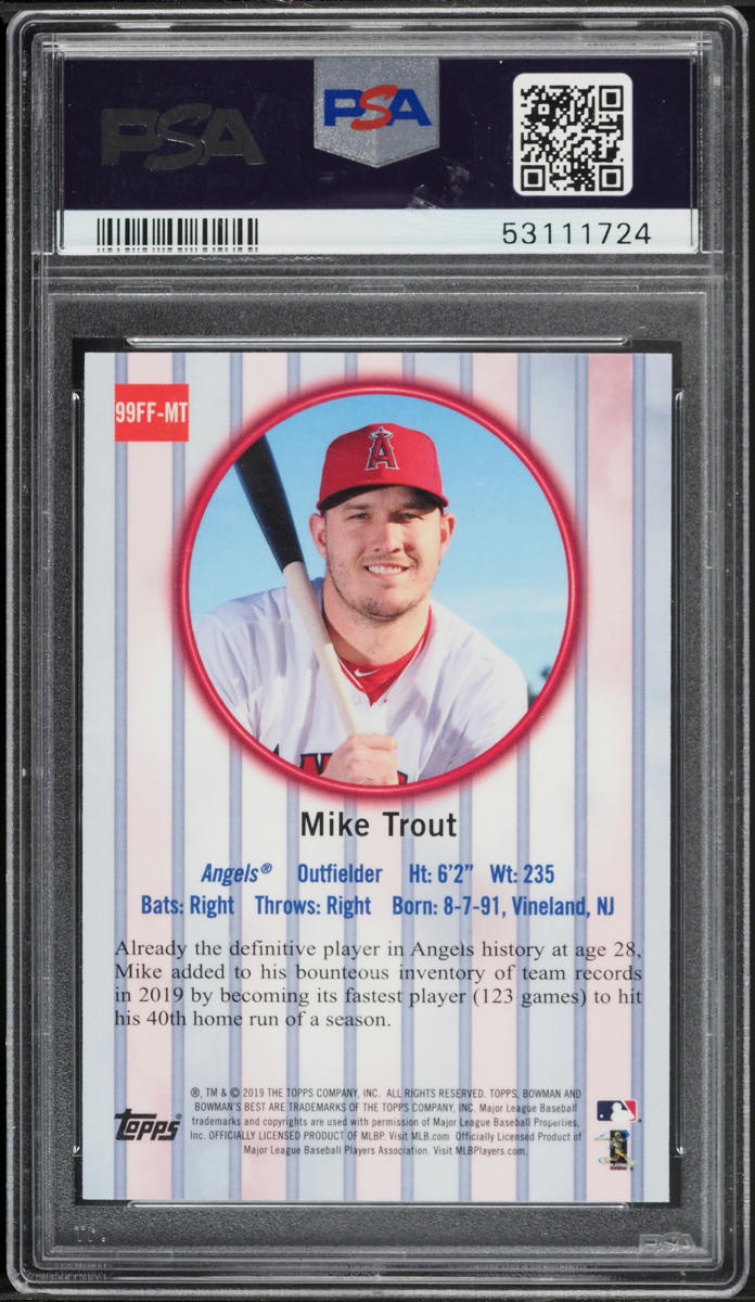 2019 Bowman's Best '99 Franchise Favorites Mike Trout #99FF-MT PSA 10 GEM MINT