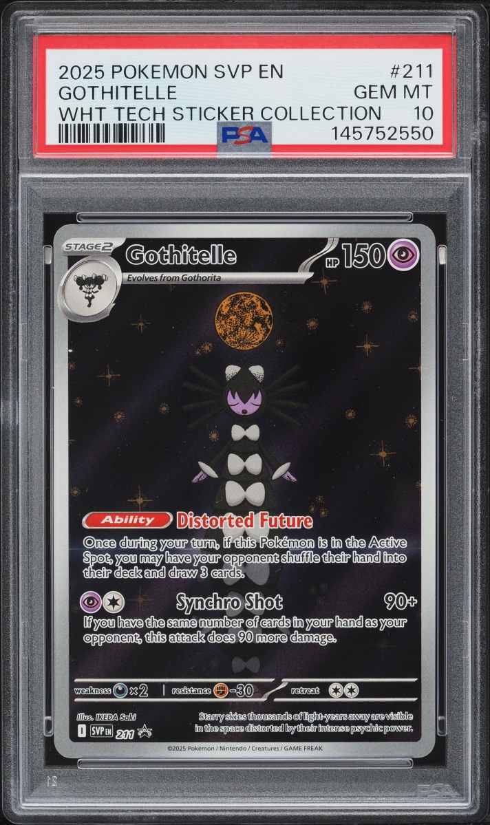 2025 Pokemon SV Promo White Flare Tech Sticker Collection Full Art Gothitelle #211 PSA 10