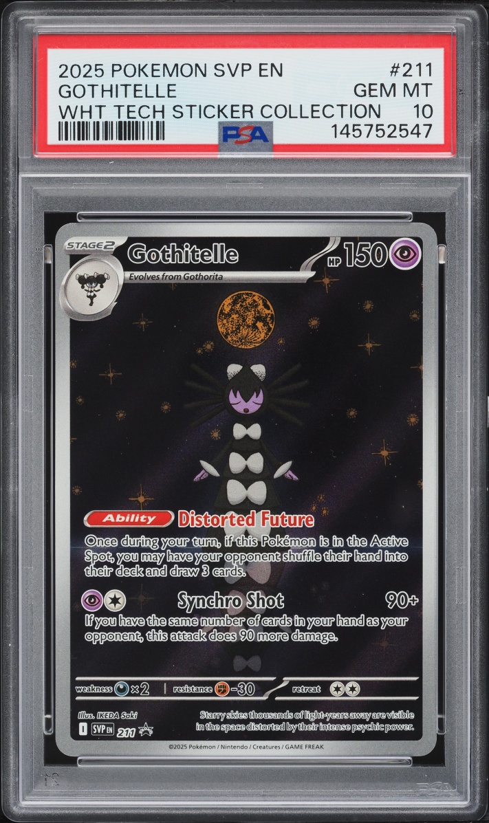 2025 Pokemon SV Promo White Flare Tech Sticker Collection Full Art Gothitelle #211 PSA 10 GEM