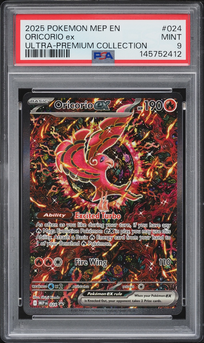 2025 Pokemon Mega Evolution Promo Ultra Premium Full Art Oricorio Ex #24 PSA 9 MINT