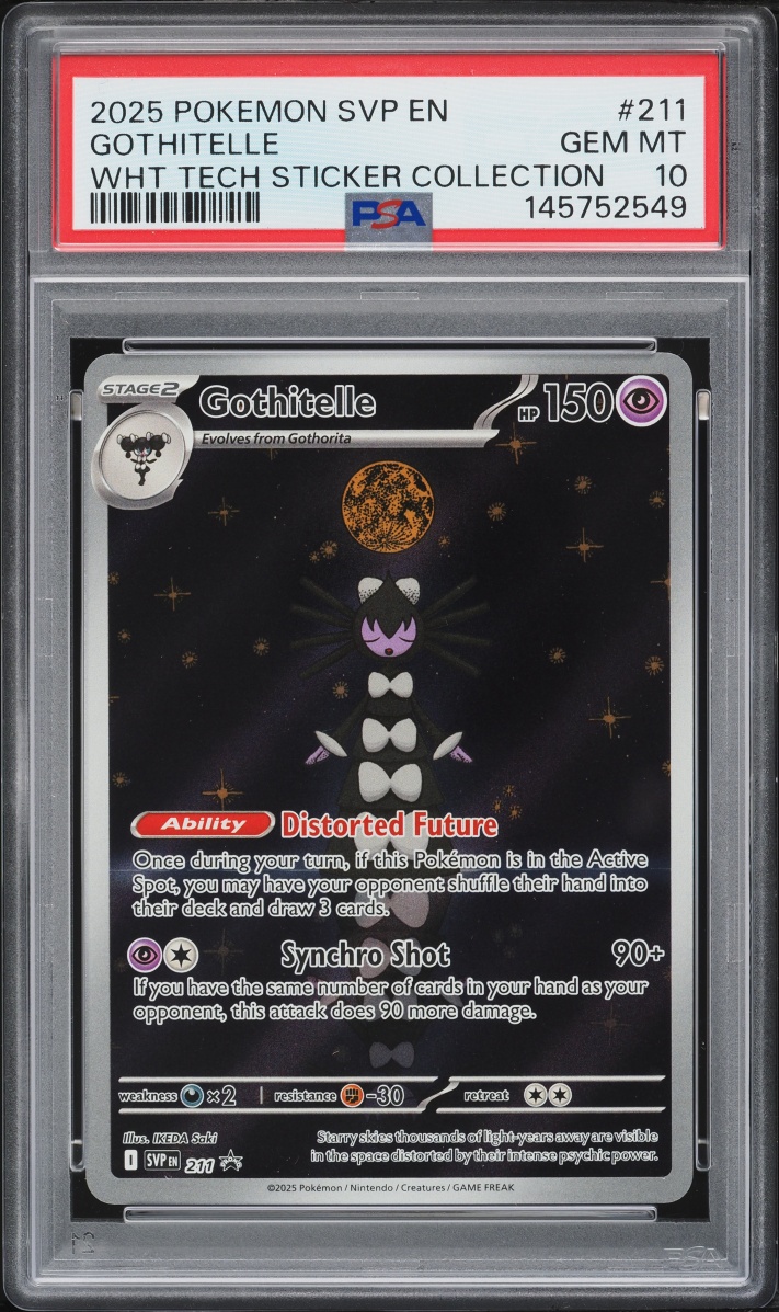 2025 Pokemon SV Promo White Flare Tech Sticker Collection Full Art Gothitelle #211 PSA 10 GEM
