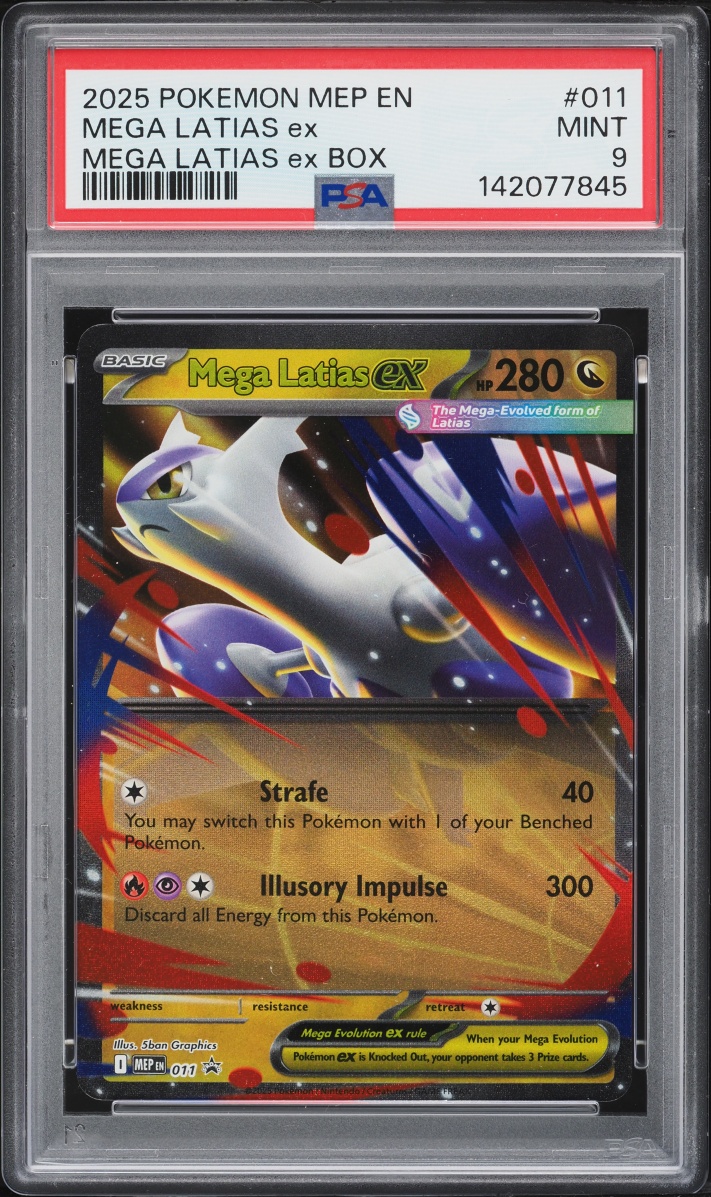 2025 Pokemon Mega Evolution Black Star Promo Box Holo Mega Latias Ex #11 PSA 9 MINT