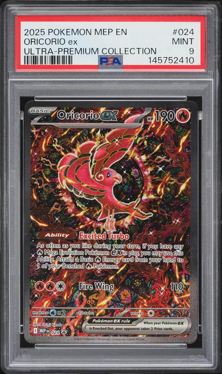 2025 Pokemon Mega Evolution Promo Ultra Premium Full Art Oricorio Ex #24 PSA 9 MINT