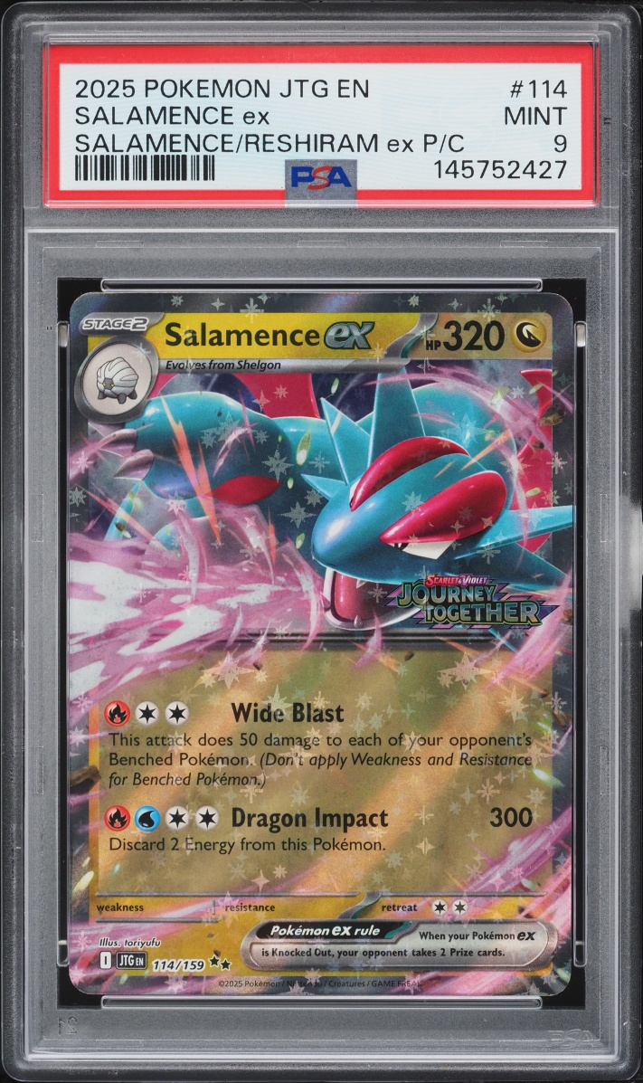 2025 Pokemon Scarlet & Violet Journey Together Reshiram ex Salamence ex #114 PSA 9 MINT