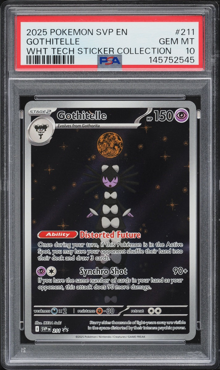 2025 Pokemon SV Promo White Flare Tech Sticker Collection Full Art Gothitelle #211 PSA 10 GEM