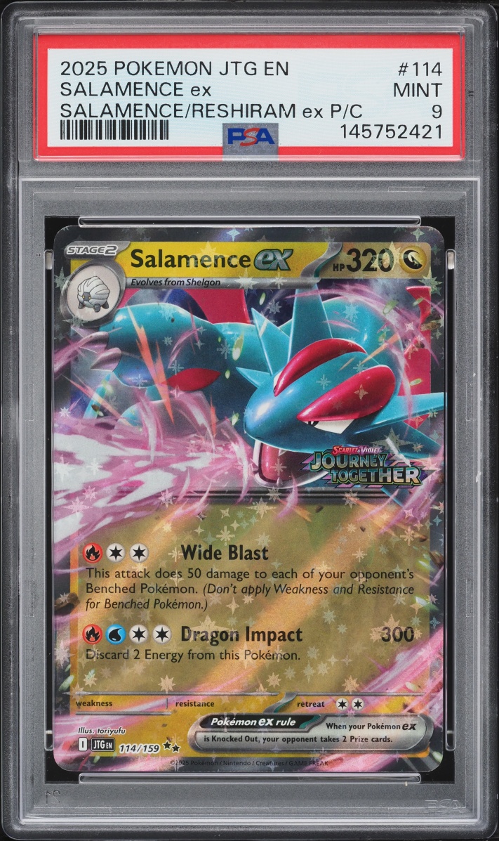 2025 Pokemon Scarlet & Violet Promo Journey Together Premium Holo Salamence ex #114 PSA 9 MINT