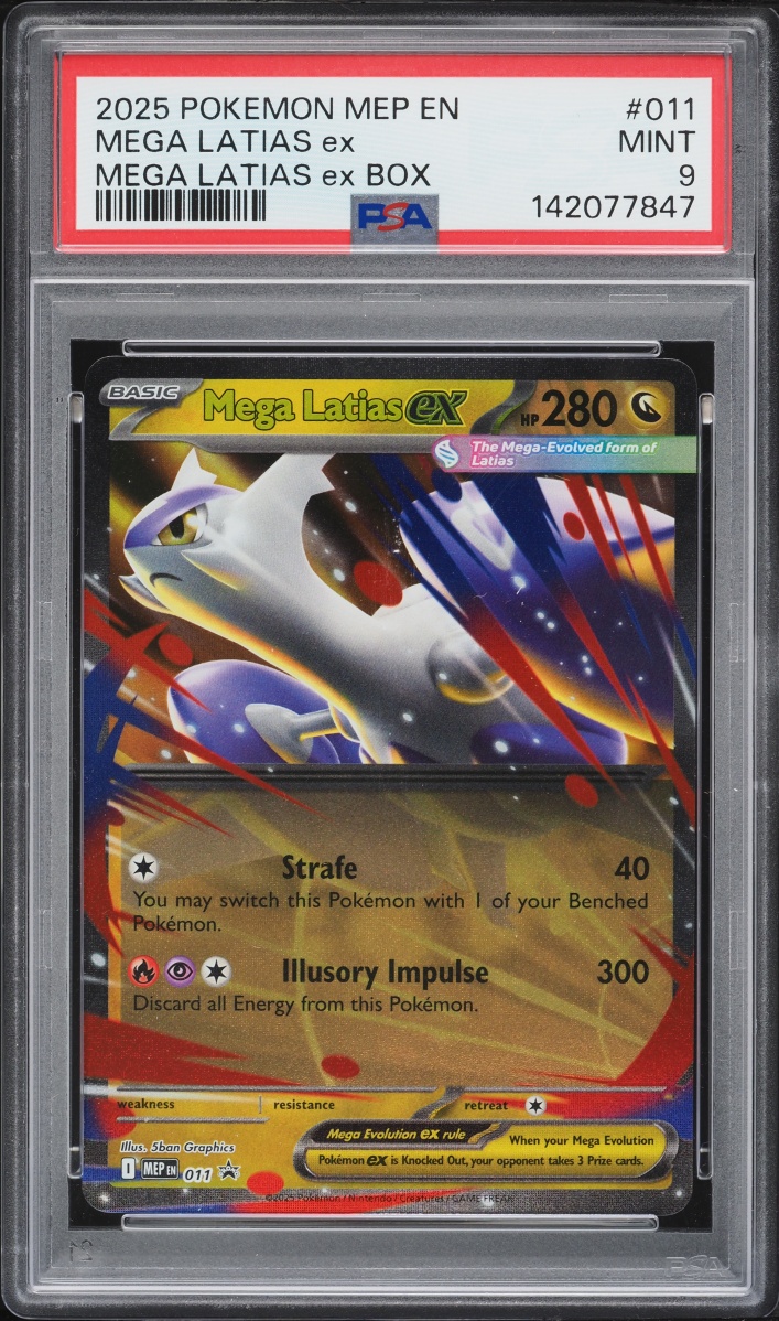 2025 Pokemon Mega Evolution Black Star Promo Box Holo Mega Latias Ex #11 PSA 9 MINT