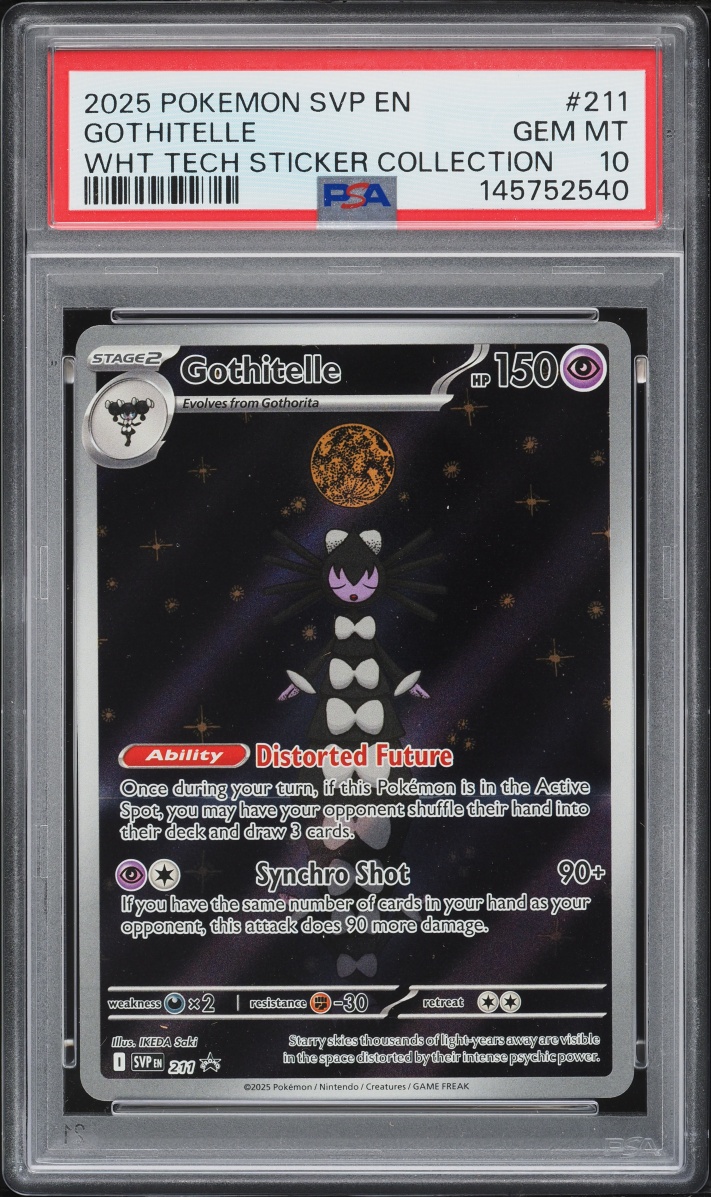 2025 Pokemon SV Promo White Flare Tech Sticker Collection Full Art Gothitelle #211 PSA 10 GEM