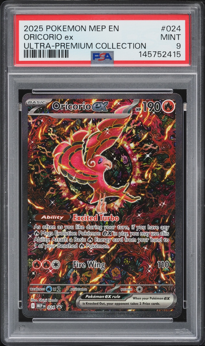 2025 Pokemon Mega Evolution Promo Ultra Premium Full Art Oricorio Ex #24 PSA 9 MINT