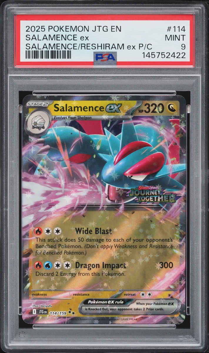 2025 Pokemon Scarlet & Violet Promo Journey Together Premium Holo Salamence ex #114 PSA 9 MINT