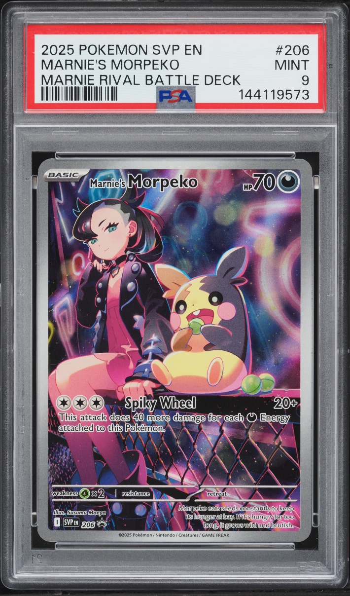 2025 Pokemon Scarlet & Violet Promo Rival Battle Deck Full Art Marnie's Morpeko #206 PSA 9 MINT