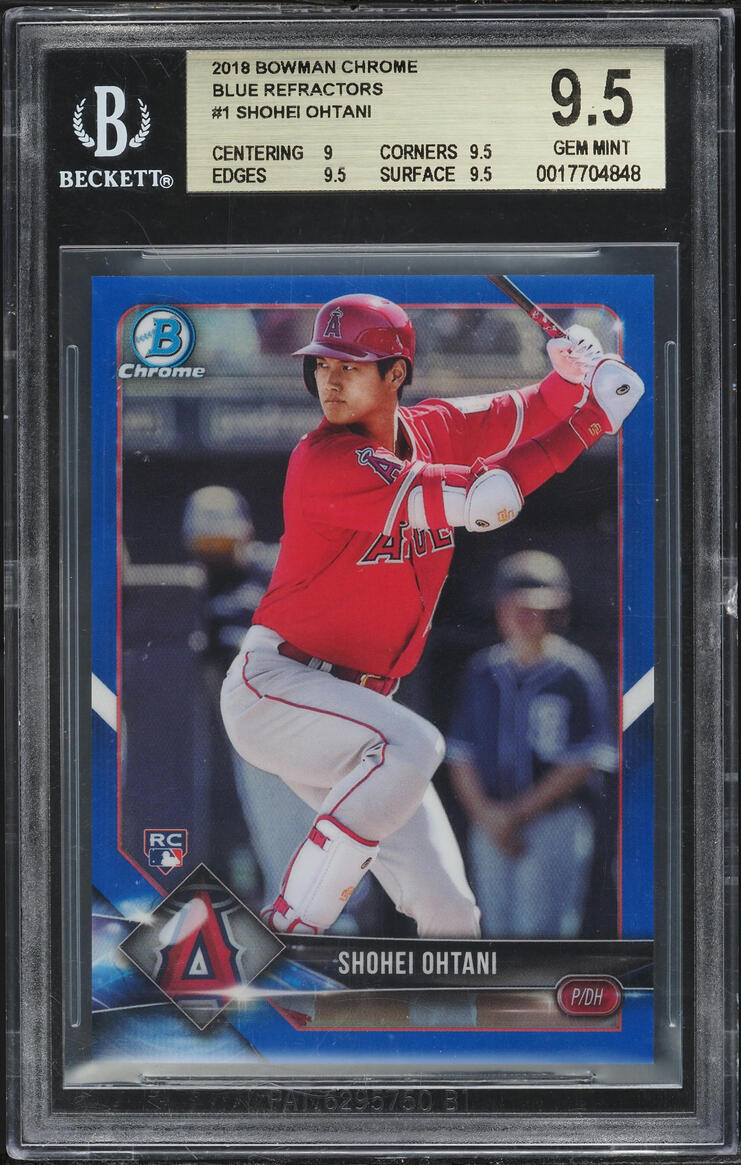 2018 Bowman Chrome Blue Refractor Shohei Ohtani ROOKIE /150 BGS 9.5 GEM MINT